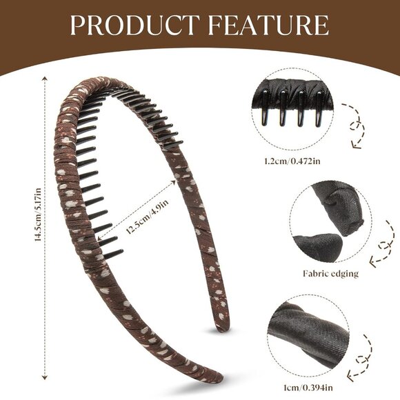 Multicolor Protection Resin Teeth Comb Hair Hoop Hairband Headband Hair Accessor - Picture 6 of 6